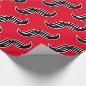 Papier Cadeau Drôle Moustache papier d'enveloppement rouge (Coin)