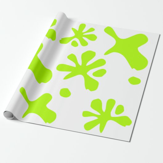 Papier Cadeau Drôle néon vert crème de peinture splash amusant a (Déroulé)