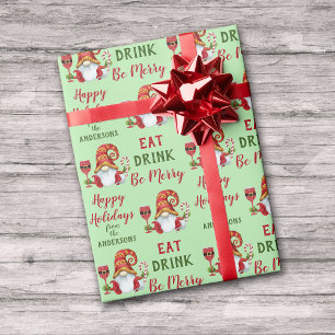 Papier Cadeau Drôle Noël Gnome