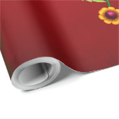 Papier Cadeau Drôle oiseau crânien (Coin rond)