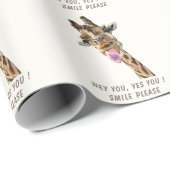 Papier Cadeau Drôle Papier Enveloppant Cadeau Joueur Giraffe - S (Coin rond)