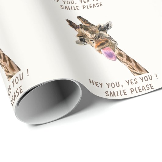 Papier Cadeau Drôle Papier Enveloppant Cadeau Joueur Giraffe - S (Coin rond)