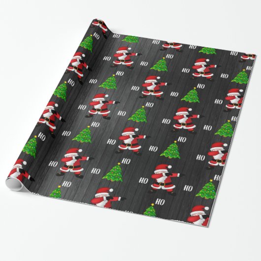 Papier Cadeau Drôle Père Noël Dabbing (Déroulé)