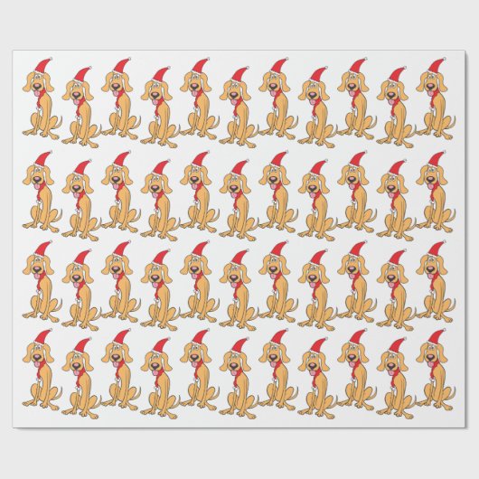 Papier Cadeau Drôle Père Noël Dog Wrapper Paper Teddy the Spaz M (Plat)