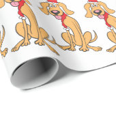 Papier Cadeau Drôle Père Noël Dog Wrapper Paper Teddy the Spaz M (Coin rond)