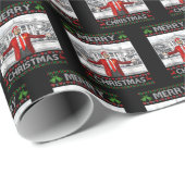 Papier Cadeau Drôle Père Noël Trump Joyeux Noël Mauvais Noël (Coin rond)