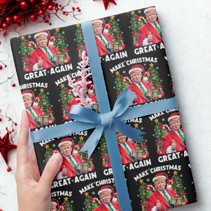 Papier Cadeau Drôle Père Noël Trump Rendre Noël super