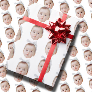 Papier Cadeau Drôle personnalisable Visage photo visage Motif ré