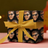Papier Cadeau Drôle photo de visage personnalisé