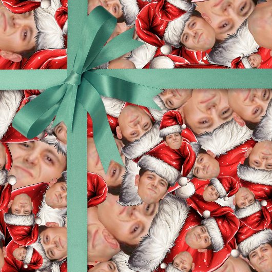 Papier Cadeau Drôle photo visage dans le chapeau de Noël Envelop