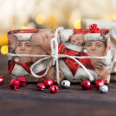 Papier Cadeau Drôle photo visage dans le chapeau de Noël Envelop