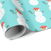 Papier Cadeau Drôle Pickleball Snowman Vacances Papier d'envelop (Coin rond)