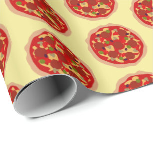 Papier Cadeau Drôle pizza motif Anniversaire fête papier d'embal