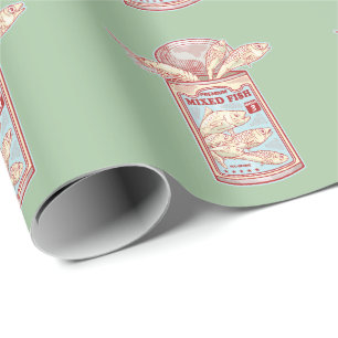 Papier Cadeau Drôle poisson en conserve