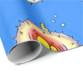 Papier Cadeau Drôle poisson poivron porc-épic caricature poisson (Coin rond)