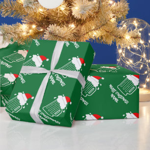 Papier Cadeau Drôle pot de bière Joyeux Noël personnalisé Va