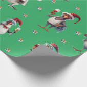 Papier Cadeau Drôle Poulet Noël Vacances Vacances Vert (Coin)