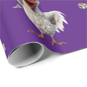 Papier Cadeau Drôle Poulet Noël Vacances Vins Fête Purple (Coin rond)