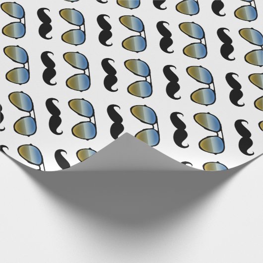 Papier Cadeau Drôle Retro Mustache lunettes de soleil (Coin)