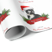 Papier Cadeau Drôle Sarcastique Chat Santas Casquette Noël (Coin rond)