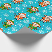 Papier Cadeau Drôle singe de Noël (Coin)