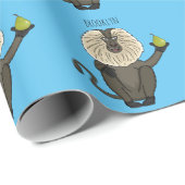 Papier Cadeau Drôle singe-singe macaque à queue de lion (Coin rond)