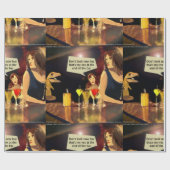 Papier Cadeau Drôle Soirée Dames Avec T-rex (Plat)