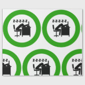 Papier Cadeau Drôle Travailleur de bureau dormant au bureau (Plat)