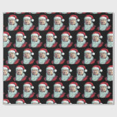 Papier Cadeau Drôle Trump Christmas Père Noël Art Portrait Graph (Plat)