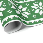 Papier cadeau drôle vert vilain pull de Noël (Coin rond)