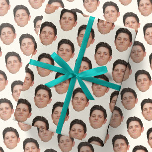 Papier Cadeau Drôle Visage ou animal de compagnie Photo Ecru Pap
