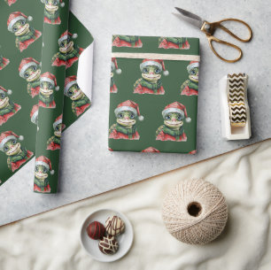 Papier Cadeau Drôles d'animaux pour Noël - Tortue 2