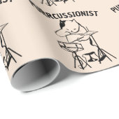 PAPIER CADEAU DRUM, CAT DRUMMER CAT PUN NOËL (Coin rond)