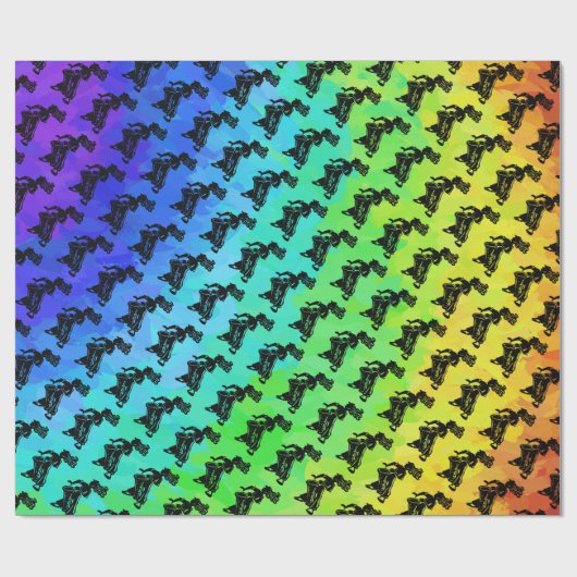 Papier Cadeau Drum New York Boogie Nights Rainbow (Plat)