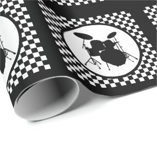 Papier Cadeau Drummer Rocker Drum Kit musicien cadeau