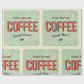 Papier Cadeau Du Café Fraîchement Brassé Y Est Servi (Plat)