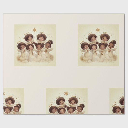 Papier cadeau du Chœur d'Anges Noirs de Noël 1 (Plat)