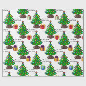 Papier Cadeau Du nom de l'enfant Père Noël Enveloppement de l'ar (Plat)