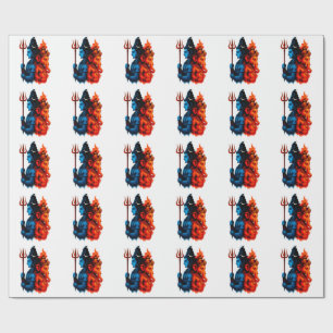 Papier Cadeau Dualité Divine : T-Shirt Bleu Shiva & Ganesha