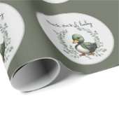 Papier Cadeau Duck Duck Oh Baby canard thème baby shower (Coin rond)