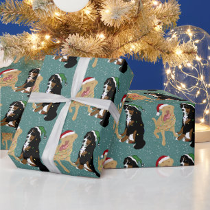 Papier Cadeau Dudley Labrador et Bernese Christmas 