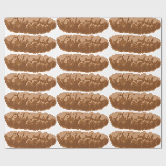 Papier Cadeau Dunette de pixel de 8 bits (Plat)