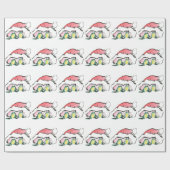 Papier Cadeau Duo de grenouille de Noël - Sumi-e (Plat)