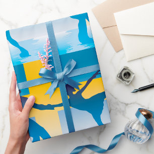 Papier Cadeau Duo de patinage sur glace suédois Silhouette