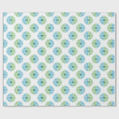 Papier Cadeau Duo Starburst in Green and Aqua (Plat)
