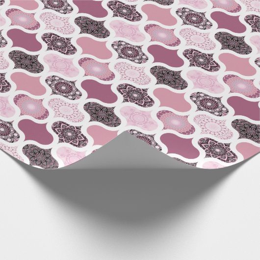 Papier Cadeau Dusky Rose Dot Mandalas Ogee Patchwork (Coin)