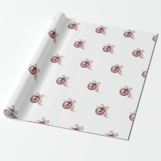 PAPIER CADEAU DUSTY ROSE HOLIDAY ORNAMENT WRAPPING PAPER
