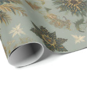 Papier Cadeau Dutch Golden Glow Christmas Seamless Pattern (Coin rond)