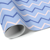 Papier Cadeau Dynamic Zigzag Pattern in Blue and Pink Stripe (Coin rond)