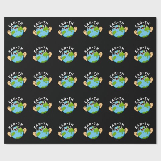 Papier Cadeau Ear-th Funny Earth Pun Dark BG (Plat)